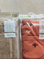 100碼 110碼UNIQLO 長褲 淺啡色 燈芯絨 飛機 橙色 男 &女 leggings 秋冬