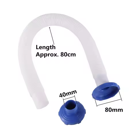 1 set Pool Skimmer Adapter&Wall Mount Tube 80cm White Hose 40mm Barb to 80mm Female Thread Blue Conn