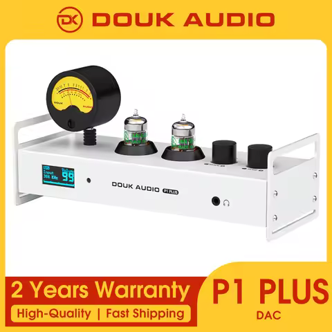 Douk Audio P1PLUS HIFI Valve Tube Preamp with Bluetooth / USB / Coaxial / Optical IN Headphone Amp D