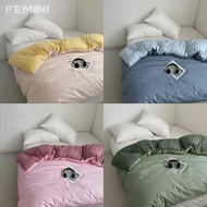 Two-tone Plain Cotton Duvet Cover only - (NO Comforter / filler)