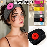 LAYOR1P9 Button Hairband, Large Button Colorful Elastic Hairband,  Vintage Style Y2K Shining dots Po