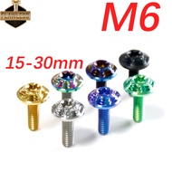 FLAWLESSTI M6x15-30 mm Gr5 Titanium CNC Bolts Front Fender Exhaust Pipe Cover Visor Footboard Bolt  