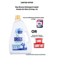 *PROMO GIFT* Breeze Detergent Liquid Gentle On Skin (3.6 kg x 4)