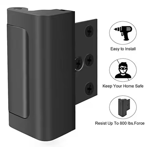 Door Reinforcement Lock Home Security Door Lock with 3" Stop Withstand 800 lbs For Inward Swinging S