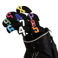 READY STOCK Colorful Neoprene Head Covers Golf Club Heads Cover Golf Club Iron 10pcs/SET 4-9/P/A/S/X