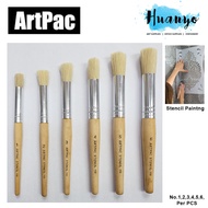 Artpac Artist Hog Bristle Painting Stencil Brush (Non Halal) [No. 1, 2, 3, 4, 5, 6, Per PCS]