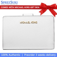 Michael Kors Wallet In Box Medium Wallet Jet Set Travel Zip Coin Optic White 35F7GTVF2L