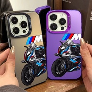 Handdrawn Handsome BMW Motorcycle Phone Case Compatible for IPhone 11 12 13 14 15 Pro Max Xr X Xs Max 7/8 Plus Se2020 Hard Silicone Senior Phone Case