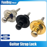 4Pcs Guitar Strap Lock Botton Straplocks Electric Acoustic Guitar Bass Strap Locks Metal Guitar Accessories quhua