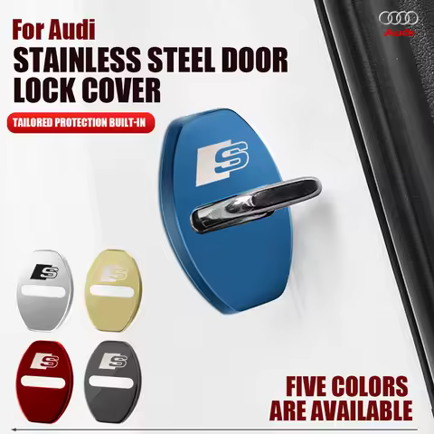 Car Styling Door Lock Covers Stikcer Case for Audi S TT 8J A1 A3 A4 B5 B6 B7 A5 A6 C5 C6 C7 A7 A8 D3