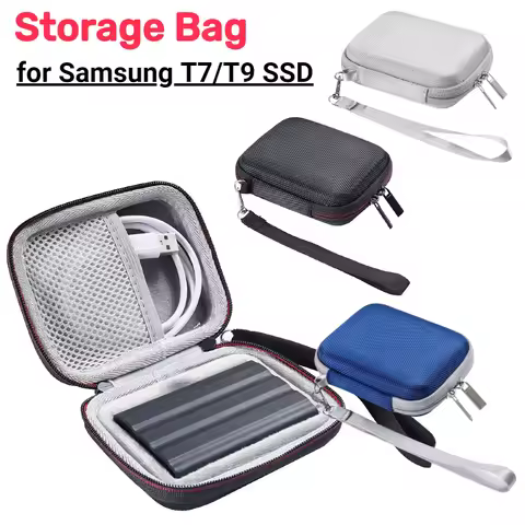 EVA Hard Carrying Case Shockproof Hard Drive Case Anti-Scratch with Mesh Bag&Hand Strap for Samsung 