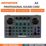 RAYHAYES Live Sound Card Audio Mixer Podcast Interface with DJ Mixer Effects Voice Sound
