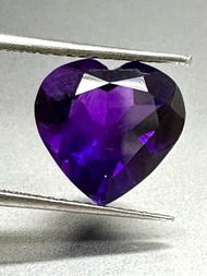 ธรรมชาติ 4.48cts 12x11.6x6.5mm รูปหัวใจ พลอยอเมทิสต์สีม่วง Natural 4.48cts 12x11.6x6.5mm Heart Shape