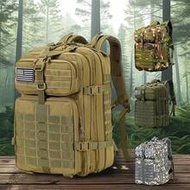 45L Men's Tactical Backpack, Hiking Rucksack, Outdoor Survival 3 Pieces Set Assault Pack, EDC MOLLE 