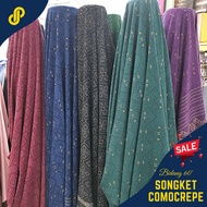 Ship 24hrs  Songket Como Crepe Kain pasang BIDANG 60 Como crepe PRINTED open kain songket by THE MALL