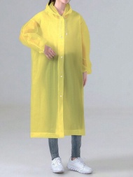 1 件黃色加厚防水 Eva 成人雨衣,時尚輕便戶外旅行 Eva 開口旅行雨衣