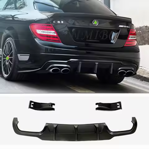 W204 AMG Rear Bumper Diffuser Lip FOR Mercedes Benz C Class W204 C204 Glossy black C63 Coupe Rear Sp