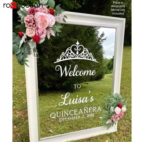 Quinceanera Decal for Mirror or Acrylic Sign Girls 15th Birthday Welcome Decal for Quinceanera Sign 