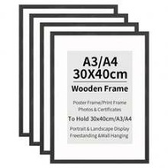 1/3pcs 12*16in/30*40cm, A4, A3 Black Photo Frames, Can Hold 30*40cm Photos, Minimalist Style, Lightw