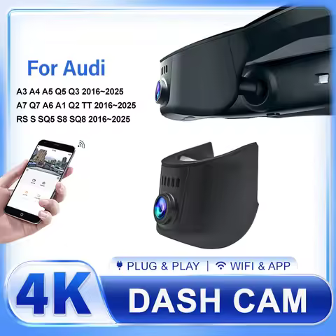 New Plug and Play 4K 2K WiFi Wireless Car HD DVR Dash Cam For Audi 2016-2025 A3 A4 A5 Q5 Q3 A6 A7 Q7