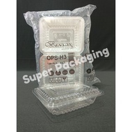 BENXON OPS H3 Bekas Kuih Container / H3L with Lock / Disposable Plastic Clear Bakery Container