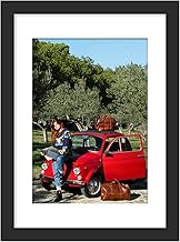 TWING 16 by 24 Picture Frame with Mat, Black Poster Frame for Wall, 16x24 Frame with Plastic Cover, 