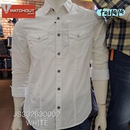 Kemeja Pria Lengan Panjang Watchout Jeans Original Putih Polos