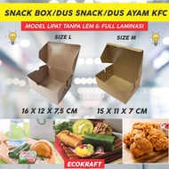 SNACK BOX / DUS SNACK / DUS NASI AYAM KFC / KUE /PAPER LUNCH BOX KRAFT /KOTAK MAKAN KERTAS (PAKET IS