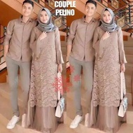 Baju Couple Muslim Keluarga Baju Pesta Brokat Fashion Muslim Pasangan