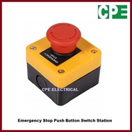 Emergency Switch Button Red Mushroom Sign Emergency Stop Push Button Switch Box Station