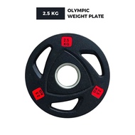 (1 ชิ้น) แผ่นน้ำหนัก 2.5 kg แผ่นน้ำหนักหุ้มยาง Olympic Weight Plates ขนาดรู 2 นิ้ว (50 mm) ใช้กับ Ol
