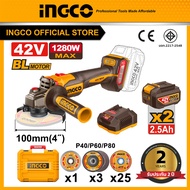 INGCO เครื่องเจียรไฟฟ้าไร้สาย 42V CAGLI4128102