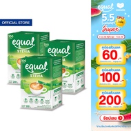 [3 กล่อง] Equal Stevia หญ้าหวาน อิควล สตีเวีย ผลิตภัณฑ์ให้ความหวานแทนน้ำตาลจากหญ้าหวานธรรมชาติ ขนาด 