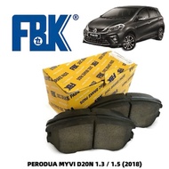 ORIGINAL FBK BRAKE PAD PERODUA MYVI D20N 1.3 / 1.5 (2018) FRONT BRAKE PAD