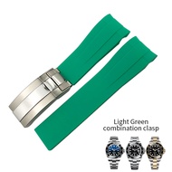 21mm Silicone Rubber Watch Band Replacement for Role Rolex DEEPSEA Sea-Dweller 126660 Blue Black Div