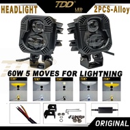 Tdd Original A Pair 40W Mini Driving Light Headlight Double Lamp 5 Moves For Lightning Alloy Materia