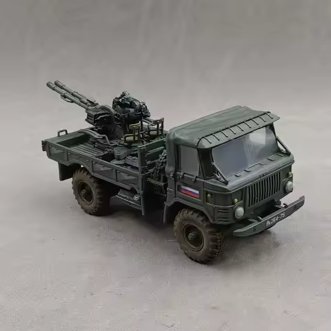 1/35 Soviet GAZ-66 trucks carry ZU-23-2 anti-aircraft Cannon , SLA printing hand-colored finished mo