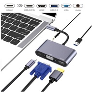 5 in 1 Type-C To HDMI + VGA + USB 3.0 + USB-C + 3.5mm (BYL-2002)