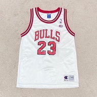 1990s Champion Chicago Bulls 23 Michael Jordan Vintage Jersey Basketball Vest L14-16 美國製 青年版 芝加哥公牛隊 23號 麥可喬丹 主場球衣 古著 籃球背心 AU 球員版