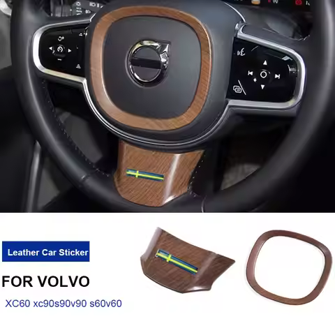 For Volvo S90 XC60 Steering wheel ring XC90 v90 s60 v60 Trim frame Volvo interior modified ABS wood 