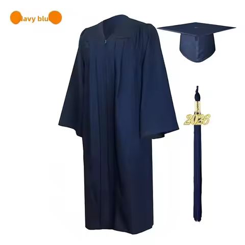 New Style Woven Graduation Gown American Style Adult Graduation Robe University Cap and Gown Set Aca