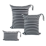 ALVABABY 3pcs Lampin Kain Bayi Beg Kering Basah Kalis Air Boleh Digunakan Semula dengan Dua Poket Pe