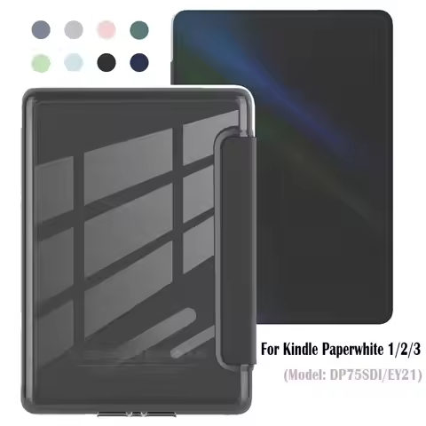For Kindle Paperwhite 1/2/3 e-Reader Case 6 inch Smart Back Cover DP75SDI Acrylic Protective Shell A