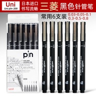 Black UniPin Mitsubishi Technical Pen Fine Line Drawing Artistic Drafting Needle Pen Non-Rechargeabl