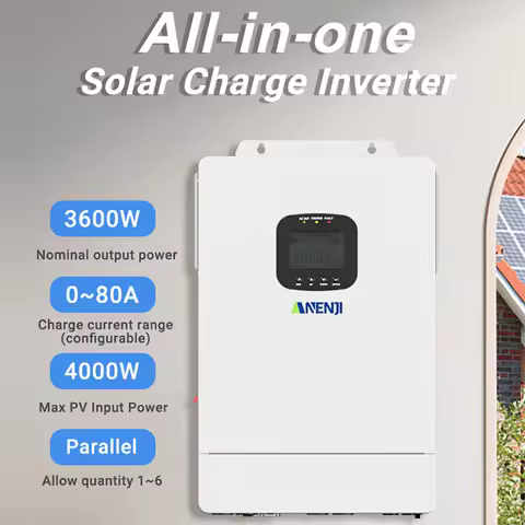 ANENJI 3.6KW 6.5K 12KW 48V 110V Hybrid Solar Inverter inversor solar híbrido MPPT Wifi Inverter aral