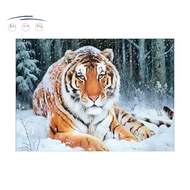 DIY 5D Diamond Painting Set, 5D Diamond Art Partial Diamond Snow Tiger Rhinestone Embroidery Art Cra