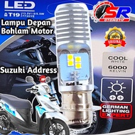 Lampu Depan LED Motor Suzuki Address Soket H6 T19 AC/DC 12 Volt Pengganti Dop/Bohlam Standar