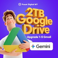 Google One Storage 2TB Full | Send 1-5 Gmail | Google Drive & Photo | Gemini Pro 1 Year | Warranty 1