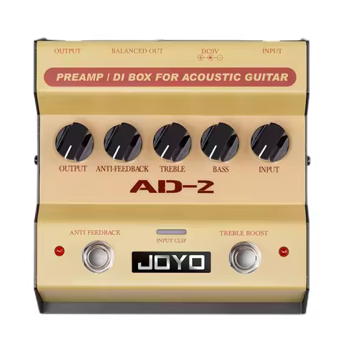 JOYO AD-2 Acoustic Guitar Effect Pedal Built-in Dual Band EQ High Sensitivity DI Box Effect Acoustic