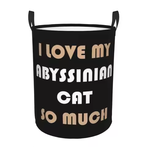 I Love My Abyssinian Cat So Much Dirty Laundry Baskets Folding Large Waterproof Clothes Toys Basket 